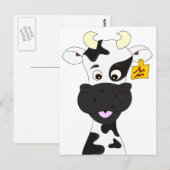 Funny Kuh Cartoon Postkarte (Vorne/Hinten)