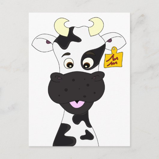 Funny Kuh Cartoon Postkarte (Vorderseite)