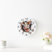 Funny Kuh Gesicht überrascht sehen braunen weißen  Runde Wanduhr (Zuhause)