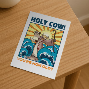Funny Kuh Heilige Kuh! Du bist wie alt? tierischer Postkarte
