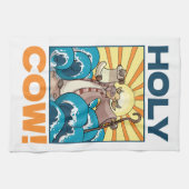 Funny Kuh Heilige Kuh! Visueller Cartoon von Pufft Geschirrtuch (Horizontal)