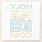 Funny Kuh Heilige Kuh! Visueller Cartoon von Pufft Glasuntersetzer (Rückseite)