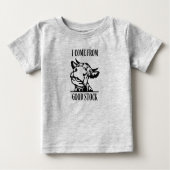 Funny Kuh ich komme aus gutem Bestand Baby T-shirt (Vorderseite)