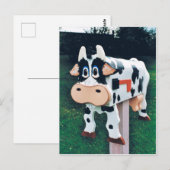 Funny Kuh Mailbox Foto Postkarte (Vorne/Hinten)