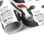 Funny Kuh Mooey Weihnachten und Happy MOO Jahr! Geschenkpapier (Rolleneckpunkt)