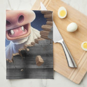 Funny Kuh Peking Cartoon Landtiere niedlich Geschirrtuch (Viertel Falte)