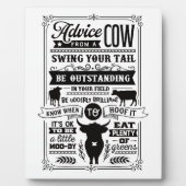 Funny Kuh Ratschlag Wort Kunst Fotoplatte (Vorderseite)
