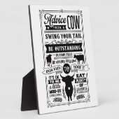 Funny Kuh Ratschlag Wort Kunst Fotoplatte (Seite)