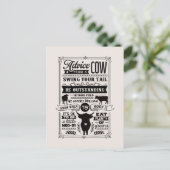 Funny Kuh Ratschlag Wort Kunst Land Postkarte (Stehend Vorderseite)