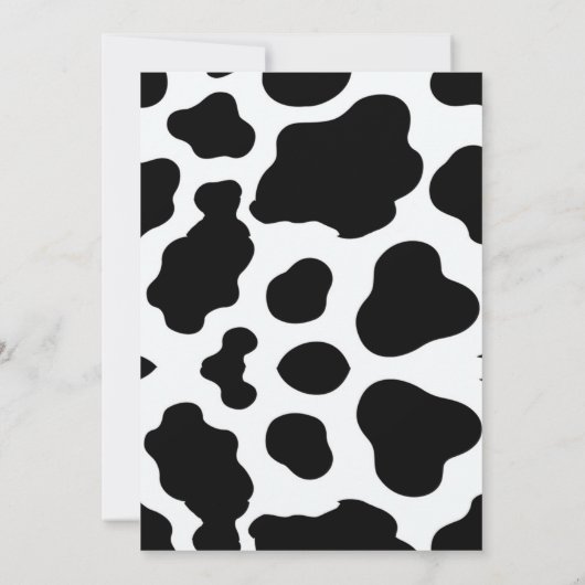 Funny Kuh schwarz-weiß Geburtstag Einladung (Rückseite)