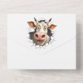 Funny Kuh Überraschung Party Ruhestand Abschluss All In One Einladung (Rückseite)