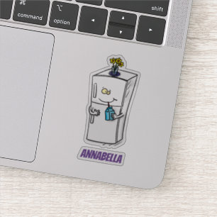 Funny Kühlschrank Cartoon Illustration Aufkleber