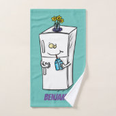Funny Kühlschrank Cartoon Illustration Badhandtuch Set (Handtuch)