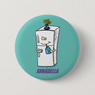 Funny Kühlschrank Cartoon Illustration Button