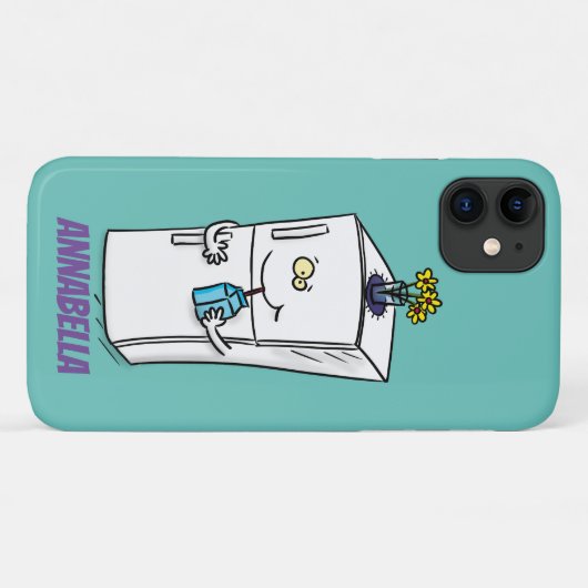 Funny Kühlschrank Cartoon Illustration Case-Mate iPhone Hülle (Rückseite (Horizontal))