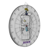 Funny Kühlschrank Cartoon Illustration Dartscheibe (Vorderseite Links)