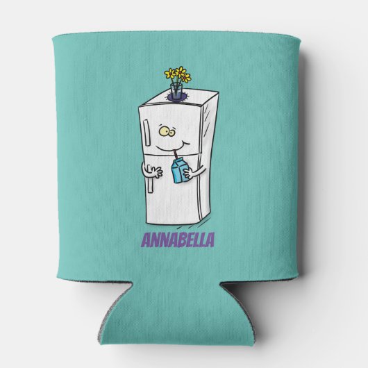 Funny Kühlschrank Cartoon Illustration Dosenkühler (Rückseite)