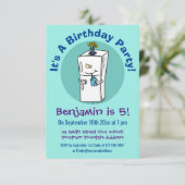 Funny Kühlschrank Cartoon Illustration Einladung (Stehend Vorderseite)