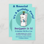 Funny Kühlschrank Cartoon Illustration Einladung (Vorne/Hinten)