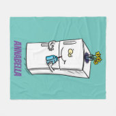 Funny Kühlschrank Cartoon Illustration Fleecedecke (Vorderseite (Horizontal))
