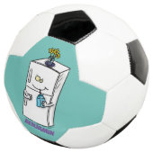 Funny Kühlschrank Cartoon Illustration Fußball (Dreiviertel)