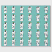 Funny Kühlschrank Cartoon Illustration Geschenkpapier (Flach)