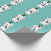 Funny Kühlschrank Cartoon Illustration Geschenkpapier (Ecke)