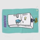 Funny Kühlschrank Cartoon Illustration Golfhandtuch (Horizontal)