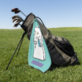 Funny Kühlschrank Cartoon Illustration Golfhandtuch (Gras)