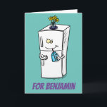 Funny Kühlschrank Cartoon Illustration Karte<br><div class="desc">Niedliche Kühlschrank Cartoon Abbildung.</div>