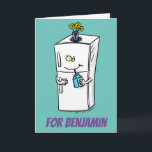 Funny Kühlschrank Cartoon Illustration Karte<br><div class="desc">Niedliche Kühlschrank Cartoon Abbildung.</div>