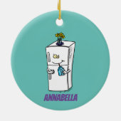 Funny Kühlschrank Cartoon Illustration Keramik Ornament (Hinten)