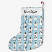 Funny Kühlschrank Cartoon Illustration Kleiner Weihnachtsstrumpf (Rückseite)