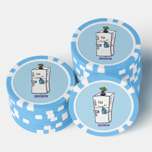 Funny Kühlschrank Cartoon Illustration Pokerchips (Stapel)