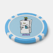 Funny Kühlschrank Cartoon Illustration Pokerchips (Einzeln)