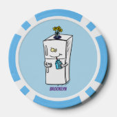 Funny Kühlschrank Cartoon Illustration Pokerchips (Rückseite)