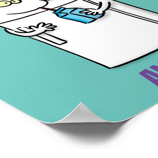 Funny Kühlschrank Cartoon Illustration Poster (Ecke)