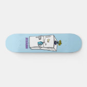 Funny Kühlschrank Cartoon Illustration Skateboard (Horizontal)