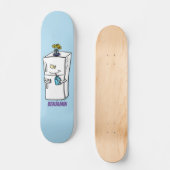 Funny Kühlschrank Cartoon Illustration Skateboard (Vorderseite)