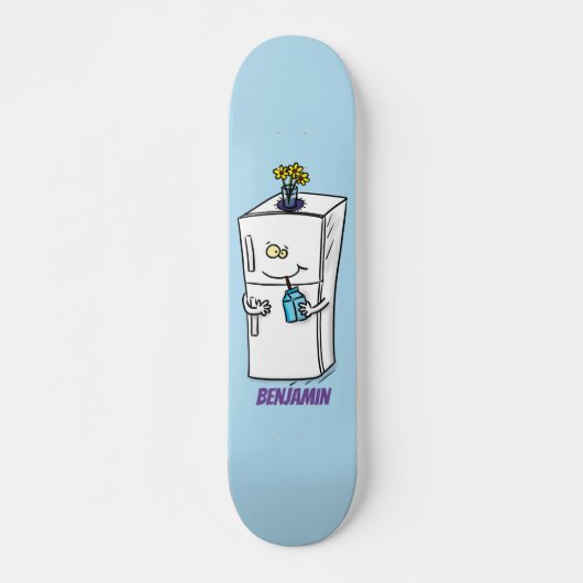 Funny Kühlschrank Cartoon Illustration Skateboard (Vorne)