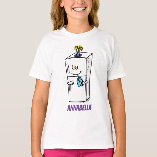 Funny Kühlschrank Cartoon Illustration T-Shirt (Vorderseite)