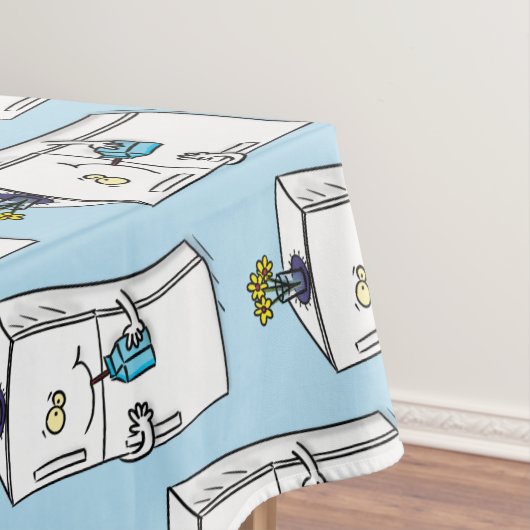 Funny Kühlschrank Cartoon Illustration Tischdecke (Beispiel)