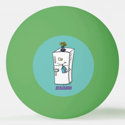 Funny Kühlschrank Cartoon Illustration Tischtennisball (Vorderseite)