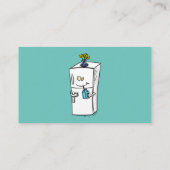 Funny Kühlschrank Cartoon Illustration Visitenkarte (Rückseite)