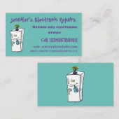 Funny Kühlschrank Cartoon Illustration Visitenkarte (Vorne/Hinten)