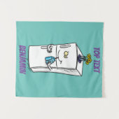 Funny Kühlschrank Cartoon Illustration Wandteppich (Vorderseite (Horizontal))