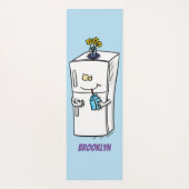 Funny Kühlschrank Cartoon Illustration Yogamatte (Rückseite)