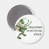 Funny Kung Fu Grasshopper Magnet (Vorderseite/Rückseite)