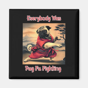 Funny Kung Fu Mops Niedlich Karate Mops Humoriges Magnet