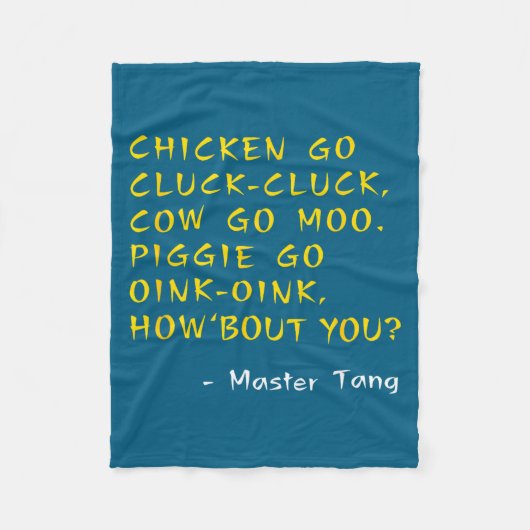 Funny Kung W Movie Quotes - Chicken Go Cluck Cow G Fleecedecke (Vorderseite)